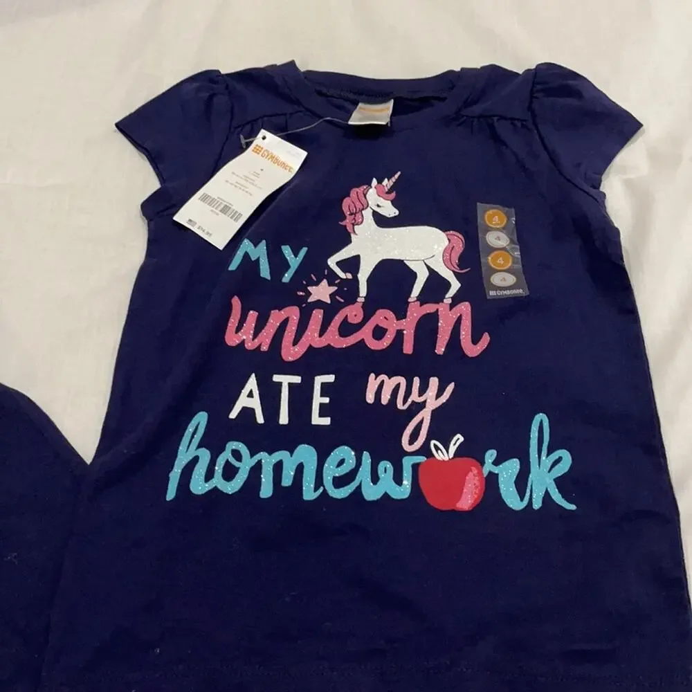 Gymboree 4 pink shorts and 2 short sleeve t’s NWT